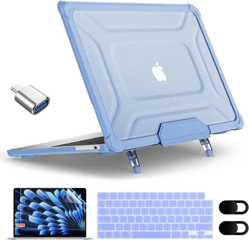 Vista 15 de Funda MEEgoodo para MacBook Air de 15 pulgadas 2025 2024 2023, Funda Compatible con Modelo (A3241/A3114/A2941) con Chip M4/M3/M2, Carcasa Rígida