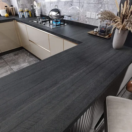 Vista 7 de Westick Papel tapiz, textura de madera oscura, negro, autoadhesivo, vinilo impermeable, para encimeras, armarios, cajones de mesa, 12 x 78 pulgadas