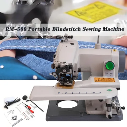 Vista 4 de Máquina de coser de punto ciego de escritorio de grado profesional portátil con dobladillo ciego para máquina de coser vestidos, faldas y pantalones