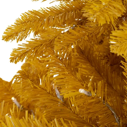 Vista 8 de Maria - Árbol de Navidad dorado preiluminado de 7.5 pies