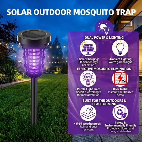 Vista 6 de Exterminador solar de insectos para exteriores, paquete de 4 exterminadores