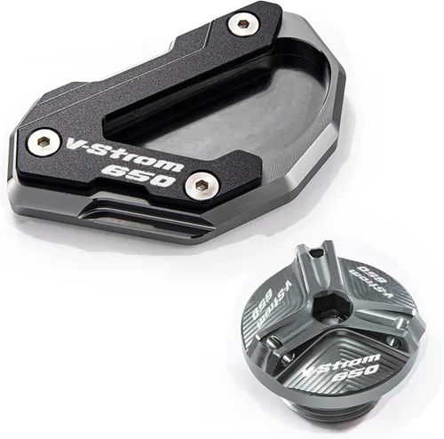 Vista 11 de Soporte de extensión lateral Soporte de extensión y tapa de llenado de aceite para Suzuki DL650 V-Strom 650 XT 650XT Vstrom650 (Color A Negro)