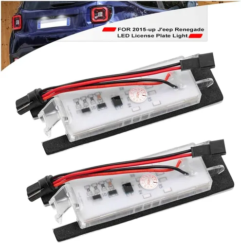 Vista 4 de Reemplazo de luz de matrícula LED para 2015 en adelante J'eep Renegade 6000 K xenón blanco llevó placa de matrícula luz trasera kit de lámpara