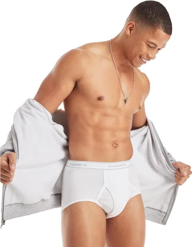 Vista 4 de Hanes Men's Moisture-wicking Cotton Briefs, Available in White and Black, Multi-packs Available