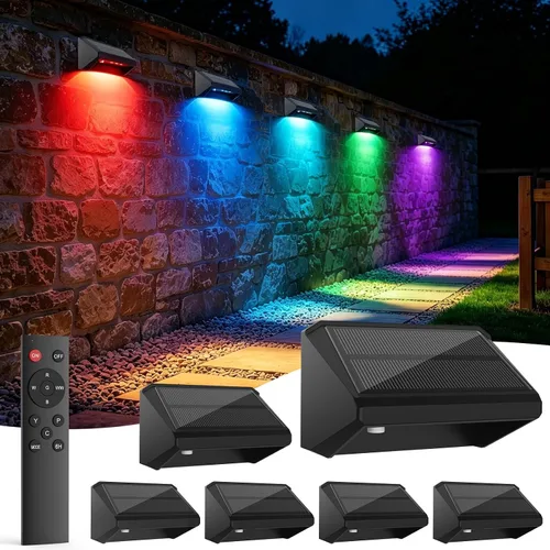 Vista 28 de Luces solares para valla al aire libre, paquete de 12 luces RGB Blanco