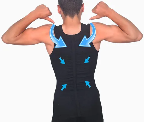 Vista 3 de Camisas de compresión para hombre, chaleco moldeador de cuerpo adelgazante para hombre, camisetas sin mangas para abdominales, fajas para hombres