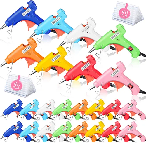 Vista 7 de Zhengmy Mini pistola de pegamento caliente de 8 piezas con 40 varillas, kit