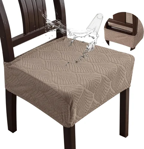 Vista 11 de Fundas de asiento para silla de comedor, extraíbles y lavables, juego de 2, fundas de cojín de asiento de silla de jacquard, protectores