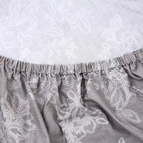 Vista 5 de FADFAY Juego de sábanas bajeras de tamaño individual color gris con estampado floral blanco con bolsillo profundo, súper suaves, de fácil cuidado