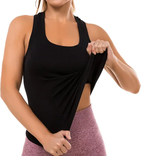 Vista 124 de MathCat Camisetas de entrenamiento para mujer, sin costuras, básicas, sin mangas, con espalda cruzada, atlética, yoga, correr, uso diario