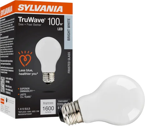 Vista 12 de LEDVANCE Sylvania - Bombilla LED TruWave Natural Series A19, equivalente a 75 W, eficiente 11 W, 1100 lúmenes, base media, regulable, esmerilada