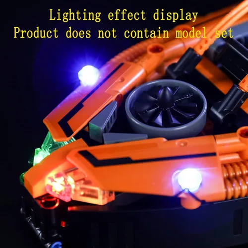 Vista 8 de GEAMENT Kit de luz LED compatible con Lego Rescue Hovercraft - Juego de iluminación para modelo de construcción Technic 42120