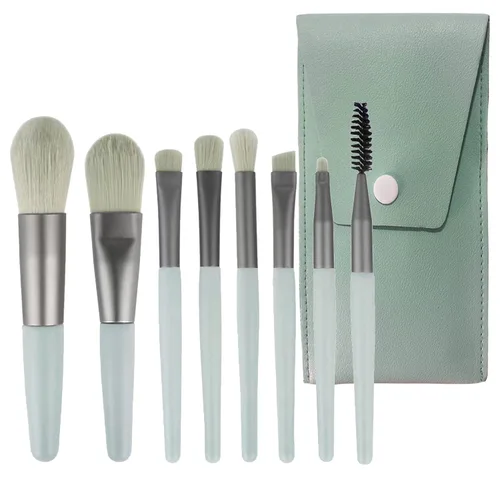 Vista 8 de Juego de 8 brochas de maquillaje, mini brochas de maquillaje, brochas de maquillaje, mezcla de rubor, corrector de sombra de ojos, delineador