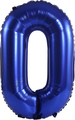 Vista 147 de YPSelected Globo de aluminio grande de 32 pulgadas con número de helio, cumpleaños, boda, fiesta, 0-9 (azul bebé, 0)
