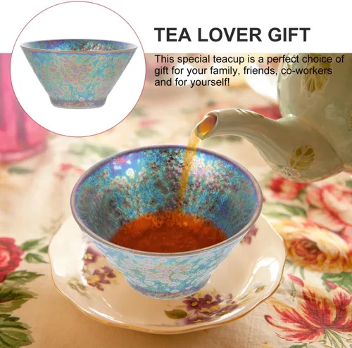 Vista 6 de LIFKOME Taza de té china hecha a mano Jian Ware JianZhan Taza de té china imitación de la dinastía tradicional de la canción JianZhan Temmoku Negro