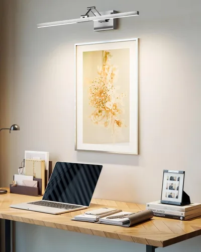 Vista 9 de VONLUCE Luz LED de Tocador de Baño de 30", Luces LED Modernas de Tocador 3CCT con Brazo Giratorio de Cabezal Rotativo de 360°, Lámpara de Baño