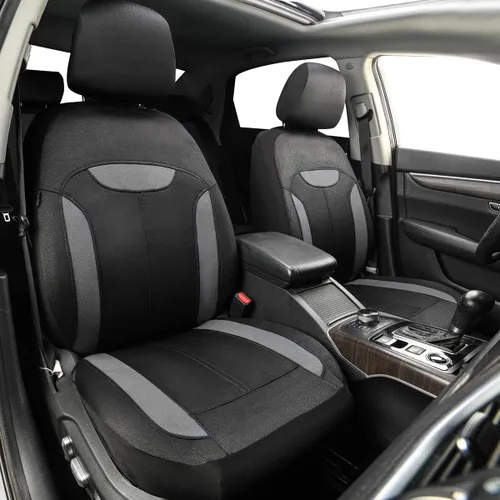 Vista 2 de CAR PASS Juego completo de fundas de asiento de automóvil transpirables de malla de aire 3D en tela, ajuste universal compatible con el 95%
