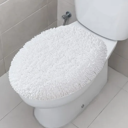 Vista 9 de TREETONE Shaggy - Funda de felpilla para tapa de inodoro de baño, fundas de asiento de felpa ultra suave, esponjosa y absorbente, 19 x 21 pulgadas