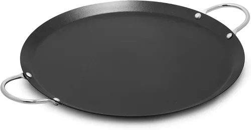 Vista 10 de IMUSA USA, Comal Grande Redondo de Acero al Carbono Negro con Asas de Baquelita, 14" Revestimiento de superficie antiadherente, asas de baquelita