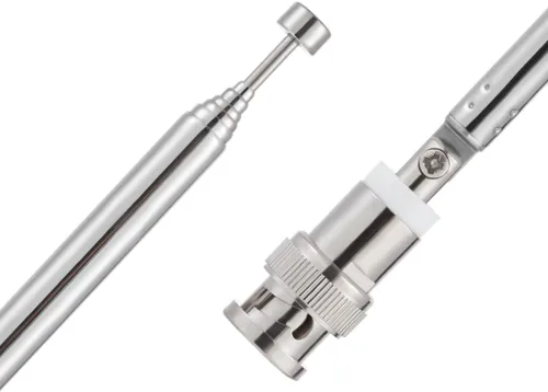 Vista 3 de BNC conector macho Antena telescópica 7 secciones VHF UHF 27.0 in/27IN Antena telescópica BNC Plug Antena para CB Radio Policía Escáner Jamón Radio