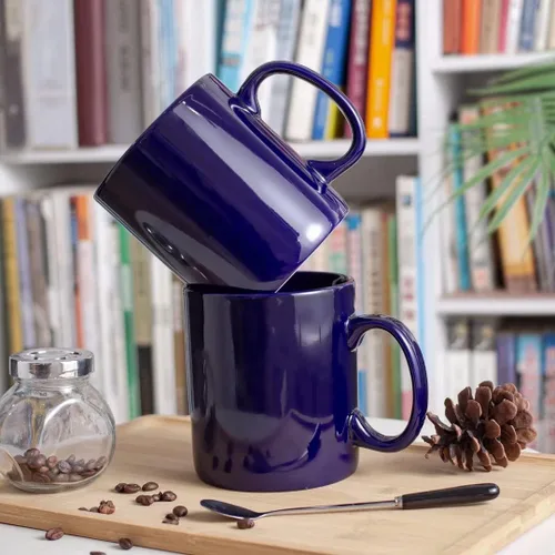 Vista 5 de BYCNZB Juego de 2 tazas de café de cerámica súper grandes de 30 onzas (cobalto)