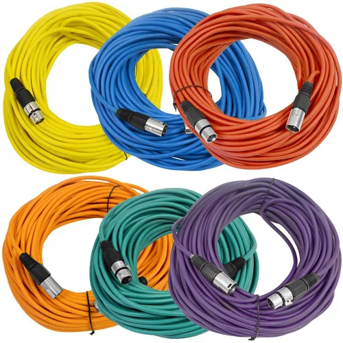 Vista 71 de SEISMIC AUDIO - SAXLX-2 - Paquete de 6 cables de conexión XLR macho a XLR hembra de 2 pies - Equilibrados - Cables de conexión de 2 pies