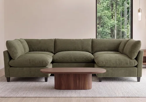 Vista 25 de Iroomy Sofá modular modular de felpilla de gran tamaño, asiento cómodo profundo, sofás de 2 plazas para sala de estar, color beige