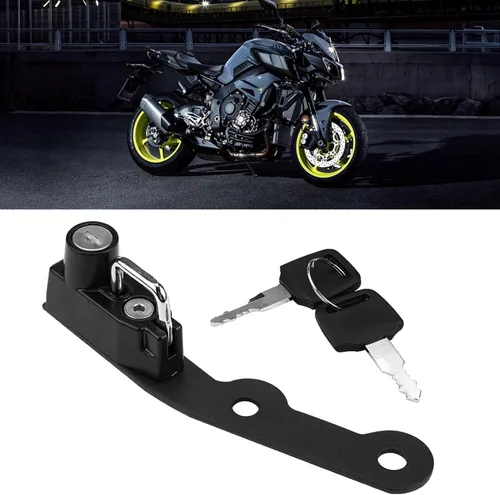 Vista 5 de Acouto Cerradura de casco de aleación de aluminio para casco de motocicleta, gancho de montaje de cerradura para MT-09 FZ-09 FJ-09 2014-2017