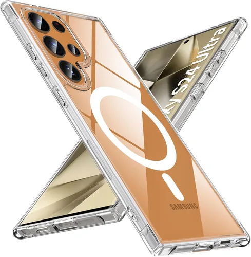 Vista 27 de OWKEY Funda magnética para Samsung Galaxy S23 de 6.1 pulgadas, para Magsafe con protector de pantalla, protección de grado militar, a prueba