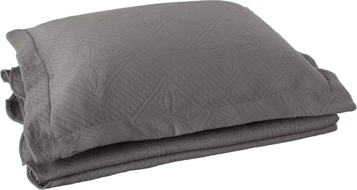 Vista 9 de Superior Juego de colcha y funda de algodón de 3 piezas, decoración de cama para el hogar, colcha decorativa, 2 fundas de almohada, peso medio