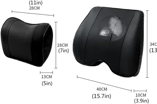 Vista 7 de Kit de almohada lumbar y cuello de automóvil, cojín ergonómico de espuma viscoelástica, alivia la fatiga de conducción, cómodo cuello y espalda