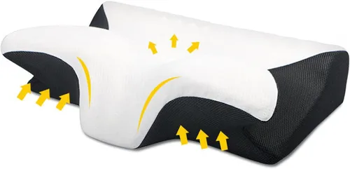 Vista 9 de APLUSH Almohada cervical para el cuello para aliviar el dolor, almohadas ergonómicas de espuma viscoelástica para dormir, almohada ortopédica