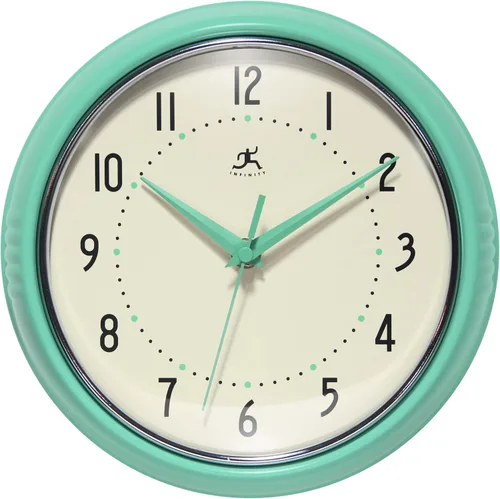 Vista 18 de Infinity Instruments Reloj de pared retro, reloj cuadrado de 9 pulgadas, silencioso sin tictac, moderno de mediados de siglo, reloj de cocina, reloj
