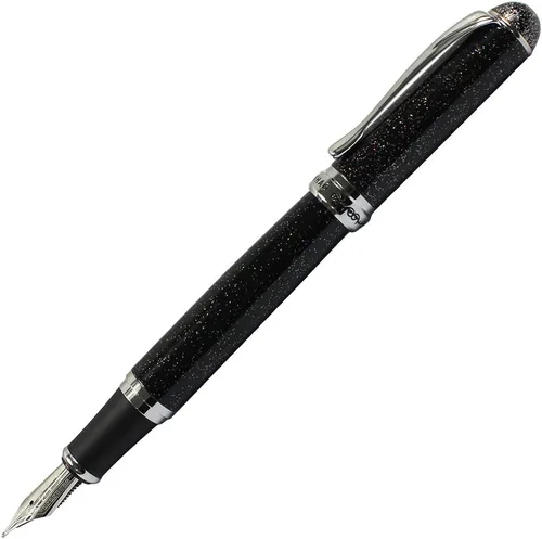 Vista 2 de Gullor Pluma estilográfica avanzada Jinhao X750 de medio calibre con patrón de cielo nocturno negro