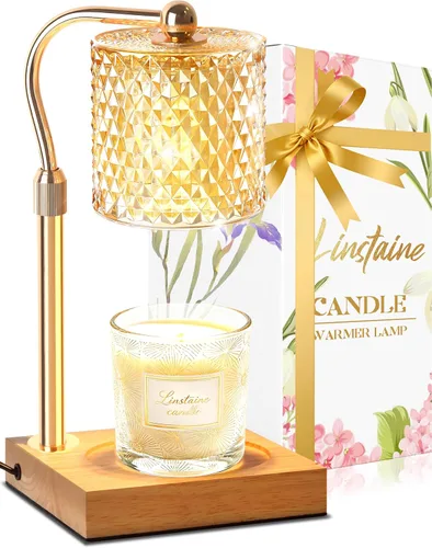 Vista 9 de Paquete de 2 Lámparas Calentadoras de Velas con Temporizador Regulador de Intensidad Altura Ajustable, Regalos de Decoración de Nuevo Hogar