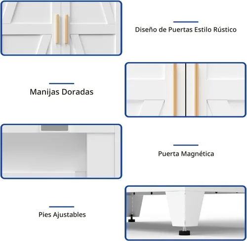 Vista 7 de COFaR Armario Armario con cajones y barra para colgar, armario de metal de 71 pulgadas con puertas y estante ajustable, armario de granja para Blanco