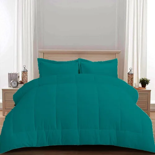 Vista 15 de Edredón 100% algodón egipcio de 500 GSM, súper suave, relleno alternativo de plumón con 2 fundas de almohada, colección de insertos para clima frío
