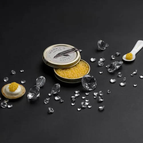 Vista 3 de MARKY'S Almas Osetra Caviar de esturión – 1 oz / 28 g – Malossol Almas Ossetra Roe