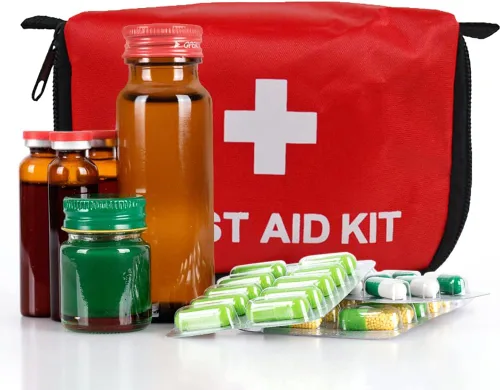 Vista 4 de Eforcase Bolsa vacía de primeros auxilios de viaje, bolsa médica vacía portátil, bolsa vacía para medicamentos, bolsa vacía de almacenamiento