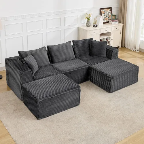 Vista 17 de Sofá modular modular de 107 pulgadas, moderno sofá seccional Cloud con asiento profundo, sofá deshuesado en forma de L con diván para sala de estar