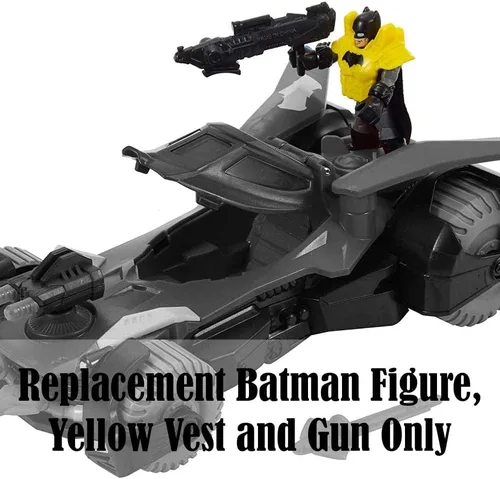 Vista 3 de Imaginext Piezas de repuesto Batmobile - DHT64 ~ Figura de repuesto Batman, chaleco amarillo y pistola