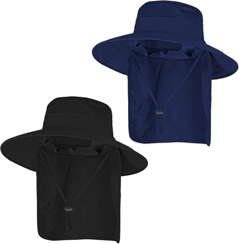 Vista 29 de Sombreros de sol para hombres y mujeres, sombrero de pesca UPF 50+ transpirable de ala ancha Beige