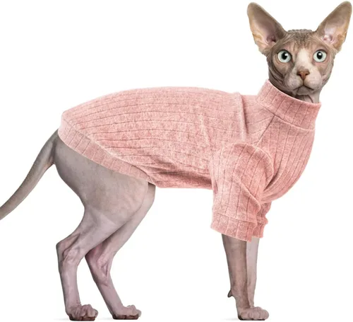 Vista 10 de Idepet Sphynx Suéter Camisa para Gatos sin Pelo Gatitos Ropa Suave para Cachorros Pullover Pijamas Lindas para Gatos Mono de Algodón Vestimenta