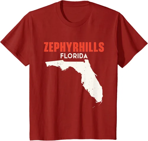 Vista 16 de Zephyrhills Florida USA State America Travel Floridian T-Shirt, Negro