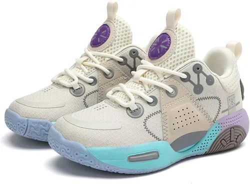 Vista 3 de DeoGinus Zapatos de baloncesto para niños con amortiguación de aire para niñas zapatos de entrenamiento escolar antideslizantes para deportes al