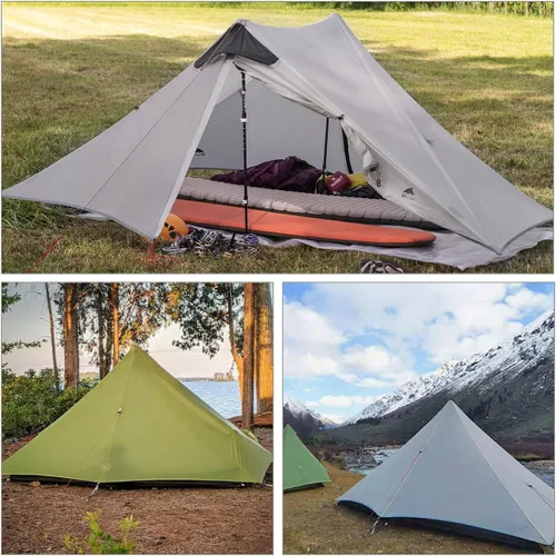 Vista 6 de Tienda de campaña ultraligera para 3 temporadas, tienda de campaña para 1 persona/2 personas, tienda de campaña LanShan ligera para exteriores