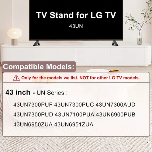 Vista 2 de Soporte de TV 43UN de 43 pulgadas para patas de TV LG para 43UN7300 43UN7300AUD 43UN7300PUD 43UN7100PUA 43UN6900PUB 43UN6950ZUA 43UN6951ZUA