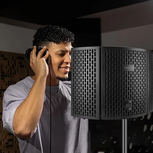Vista 7 de Escudo de aislamiento de micrófono de grabación de estudio profesional, adecuado para Blue Yeti y cualquier equipo de grabación de micrófono
