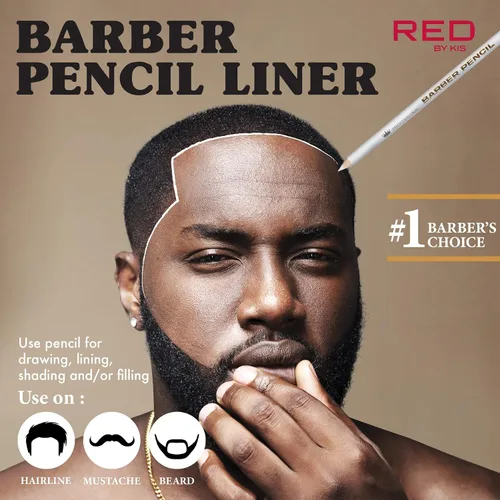 Vista 3 de Red by Kiss 3 lápices de peluquero con sacapuntas incorporado, lápices de contorno de trazo de afeitado y guía de barba (juego de valor)