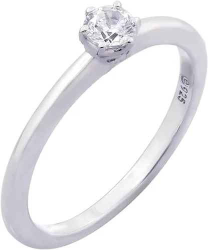 Vista 4 de Tienda Collection Sterling Silver Solitaire Ring set with Round Infinite Elements Cubic Zirconia